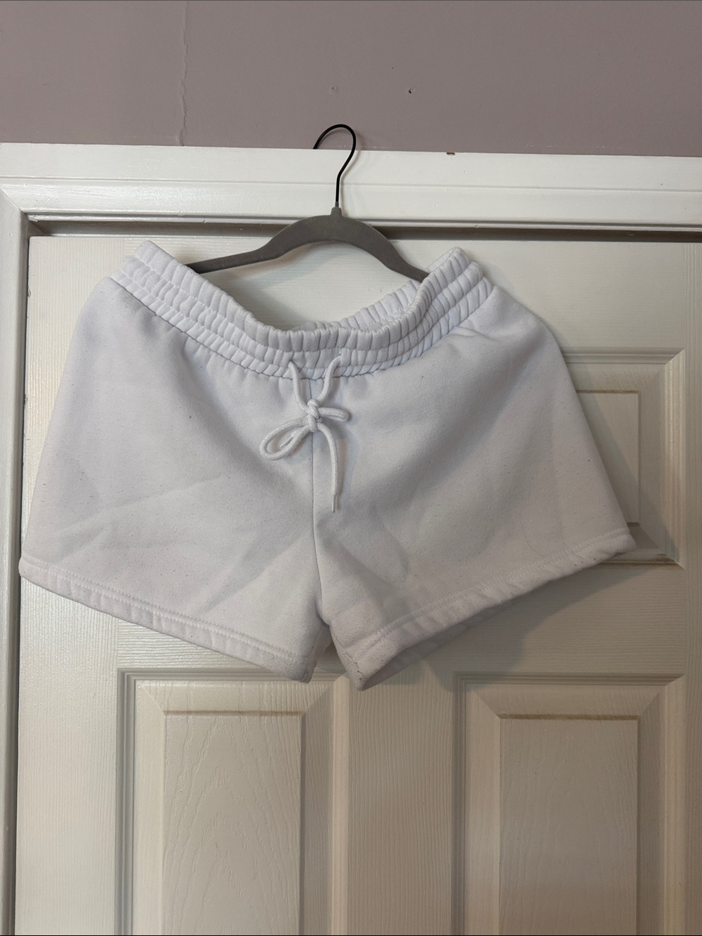 Women’s White Drawstring Athletic Shorts